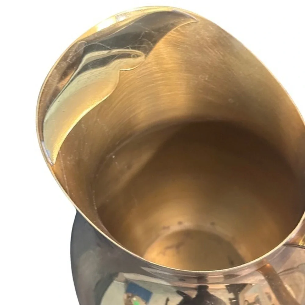 F B Rogers Vintage Brass Pitcher ice Water Elegant Tabletop‎ Servingware